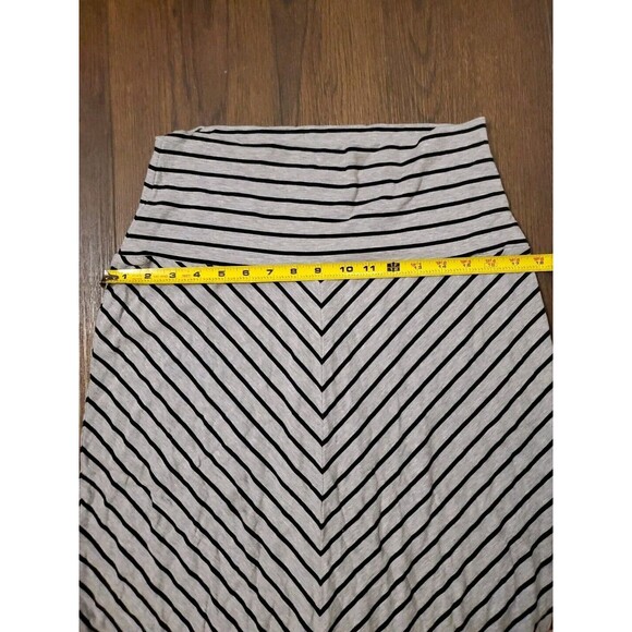 Athleta Stripe Gray Black Seaside Maxi Foldover Skirt Womens‎ Medium - Picture 6 of 7